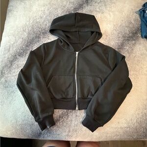 Black Cropped Hoodie